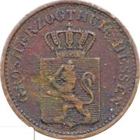РАСПРОДАЖА!!! - ГЕРМАНИЯ ГЕССЕН 1 пфенниг 1872 год