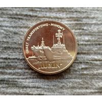 Werty71 Польша 2 злотых 2013  Польские суда Военно-транспортный корабль Люблин