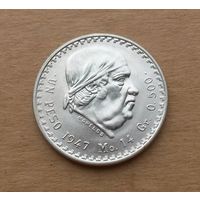 Мексика, 1 песо 1947 г., серебро 0.500, Морелос