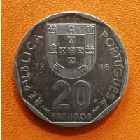 Португалия 20 эскудо 1988 г., KM# 634