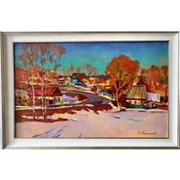 Платонов Ю.В "Д. Шерстин. Мартовский снег", 2022г. Холст, масло. Размер 50х80 см.