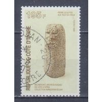 [1723] Кот д'Ивуар 1988. Культура Африки.Каменный идол. Концовка серии.Гашеная марка.