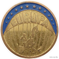 Свободное Государство Бавария. Германия. Еврозона. 1 экю 1999. МД- Вальдашафф. Медь покрытая золотом. Цветная. Unusual.