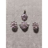 Серебряный комплект с аметистами Индия