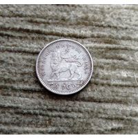 Werty71 Эфиопия 1 герш 1895 Серебро Лев Серебро гирш