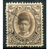 Британские колонии - Султанат Занзибар - 1908/09г. - султан Али ибн Хамуд, 25 с - 1 марка - гашёная [Mi 94]. #4-B5-114-A-1