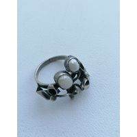 Кольцо СССР с речным жемчугом