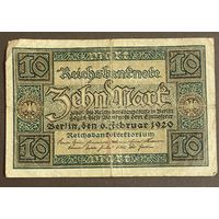 Банкнота 10 марок 1920 год. Веймарская республика.