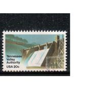 США-1983, (Мих.1631) , гаш. , Плотина, (одиночка),