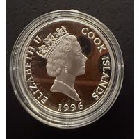 2 доллара 1996 г.  Национальный Парк ОЛИМПИК.  Елизавета 2.  Острова Кука.  СЕРЕБРО.