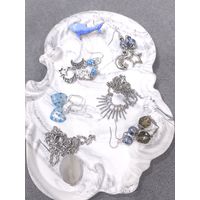 Лот С 1 РУБЛЯ! Бижутерия лотом, серьги милефиори, агат, кварц и др. много лотов!