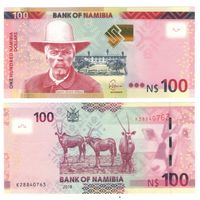Намибия 100 долларов 2018  год  UNC