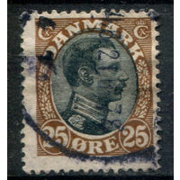 Дания - 1918/20г. - король Кристиан X, 25 О - 1 марка - гашёная [Mi 100]. #3-WB-91-KS-8
