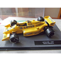 Модель автомобиля 1-43 Фомула 1 Formula 1 F1 Lotus 99T 1987 Satoru Nakajima В комплекте модель, бокс, журнал Состояние модель как новая журнал отличное