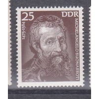 Микеланджело  Известные люди Личности Германия ГДР 1975 год  лот 17 ЧИСТАЯ