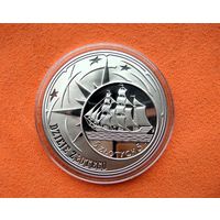 10 злотых 2005. Польша. История польского злотого. Парусное судно на 5 злотых 1936 года. Серебро