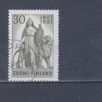 [398] Финляндия 1957. Культура.Искусство.Скульптура Законность. Одиночный выпуск.Гашеная марка.