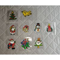 Наклейки на окно, новогодние.