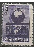 Турция. И.Инёню. 2-й Президент. Надпечатка герб. Доплатная марка. 1953г. Mi#20.