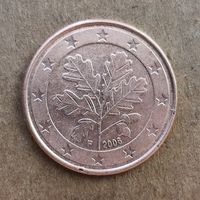 Германия 5 евроцентов, 2008 г., отметка мд., "F" - Штутгарт, KM# 209