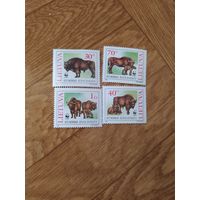 Литва серия марок 1996 г. Зубры.