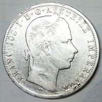 РАСПРОДАЖА!!! - АВСТРИЯ 1 флорин 1858 год "ФРАНЦ ИОСИФ I" (серебро)