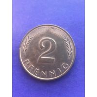 Германия ФРГ 2 пфеннига 1991 F