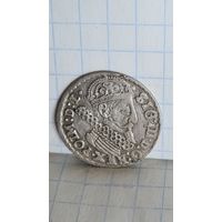 С 1 РУБЛЯ ! МОНЕТА СЕРЕБРО 3 ГРОША 1623 ВКЛ ПОЛЬША СИГИЗМУНД III