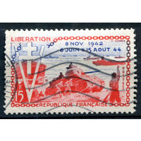 Франция - 1954г. - 10-я годовщина высадки в Нормандии - 1 марка - полная серия, гашёная [Mi 1003]. #2-Fr-41-A-2