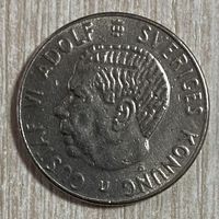 Монета 1 крона 1973 год. Швеция. Густав VI Адольф С рубля без МЦ.