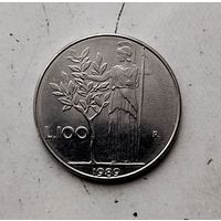 100 лир 1989 года Италия. Итальянская Республика. Единственная на аукционе!