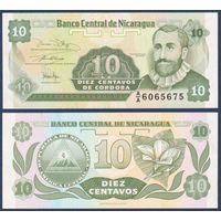 Никарагуа, 10 сентаво 1991 г., P-169 (AA, основатель Никарагуа - Франсиско Эрнандес де Кордоба), UNC