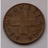 Швейцария, 1 раппен, 1953 год, VF
