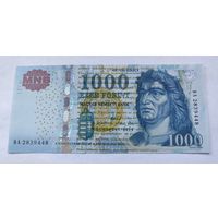 Венгрия, 1000 форинтов 2012 г, P-197d (DA, король Матьяш I Корвин), UNC