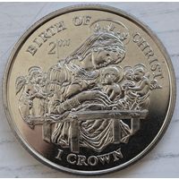 Остров Мэн 1 крона 1997 год "Рождение Христа"