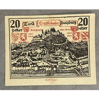 Нотгельды Австрия Зальцбург ,20 геллеров 1920 год