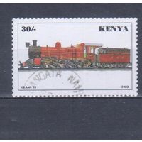 [1834] Кения 1997. Поезда.Локомотивы.Паровоз. Гашеная марка.