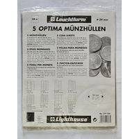 Leuchtturm M24 Optima листы для монет на 24 ячейки (34мм)! Целая пачка 5 шт! Германия, Лёйхтурм, Leuchtturm! ВОЗМОЖЕН ОБМЕН!