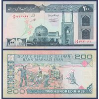 Иран, 200 риалов 1982 - 2005 г., P-136e (мечеть в городе Йезд), UNC
