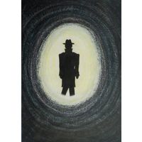 Уходит, смешанная техника, бумага 2012, Котов Олег