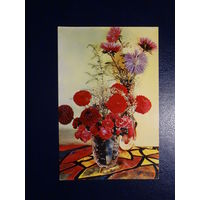 Цветы в вазах.  1971 г.  подписанная.