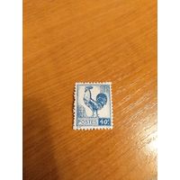 1944 Франция чистая оригинальный клей MNH** фауна птицы Гальский петух герб (3-1)