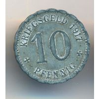Германия Нотгельд 10 пфеннигов 1917 год Город Хаген в Вестфалене _состояние VF