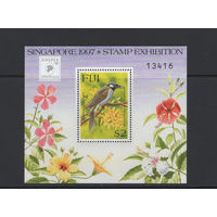 Фиджи 1997** Птицы Филателистическая выставка Сингапур Блок Mi#BL21