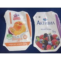 Упаковка от йогурта, большая упаковка от йогурта Савушкин, Бабушкина крынка. Лотом. Лот 154