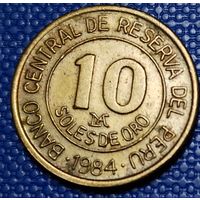 Перу 10 солей 1984 г. 150 лет со дня рождения адмирала Грау.