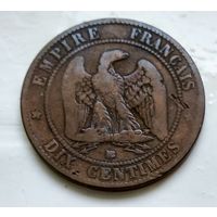 Франция 10 сантимов, 1861 BB - Страсбург 2-4-28