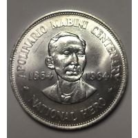 1 песо 1964 Филлипины Мабини серебро 26г 900 пр.