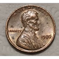 США 1 цент, 1980 Цент Линкольна Без отметки монетного двора (2-15-214)