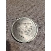 10 крон 1967 дания серебро люкс